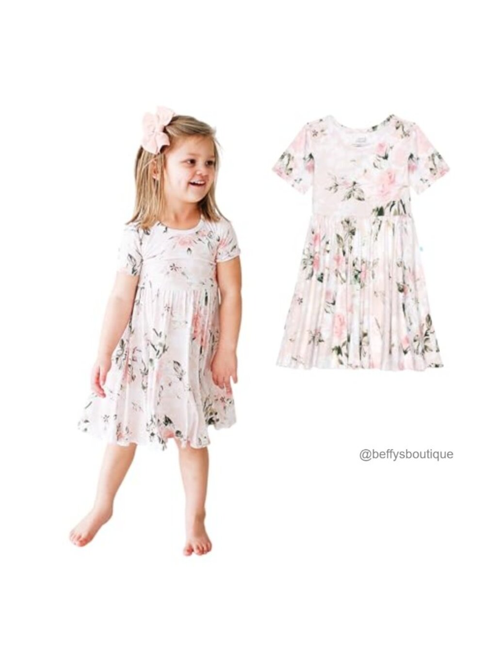 Kids Toddler A-Line Twirl Dress Viscose from Bamboo Short Sleeve